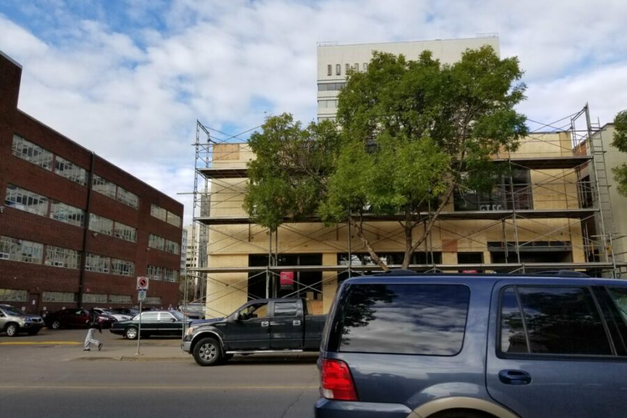 Commercial Facade Upgrade during beginning stages