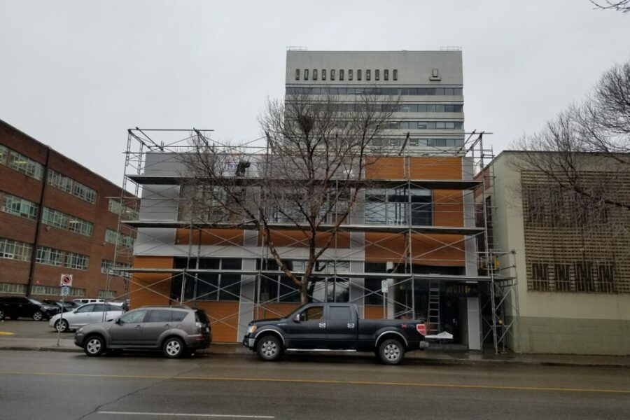 Commercial Facade Upgrade during final stages